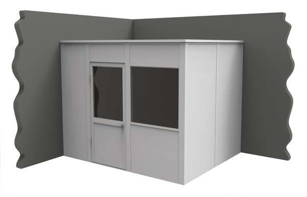 2-Wall Modular In-Plant Office, 8 ft H, 10 ft W, 8 ft D, White