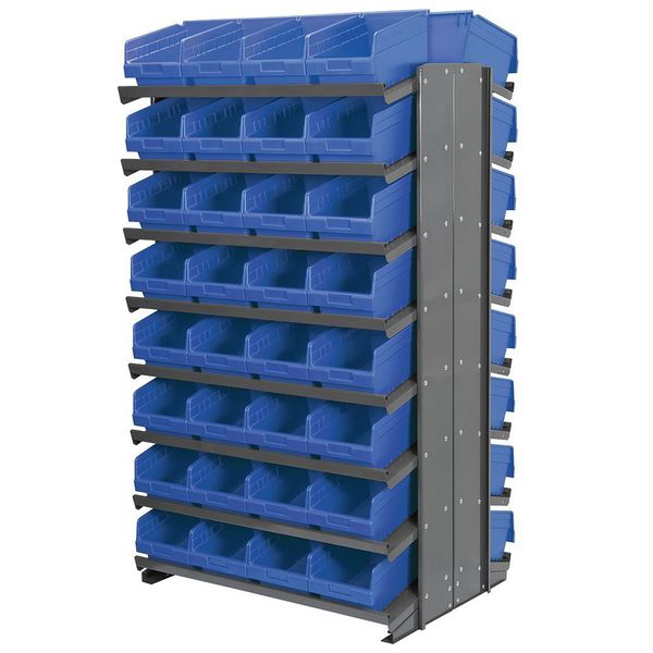 Steel Pick Rack, 36 in W x 60 in H x 24 in D, 16 Shelves, Gray