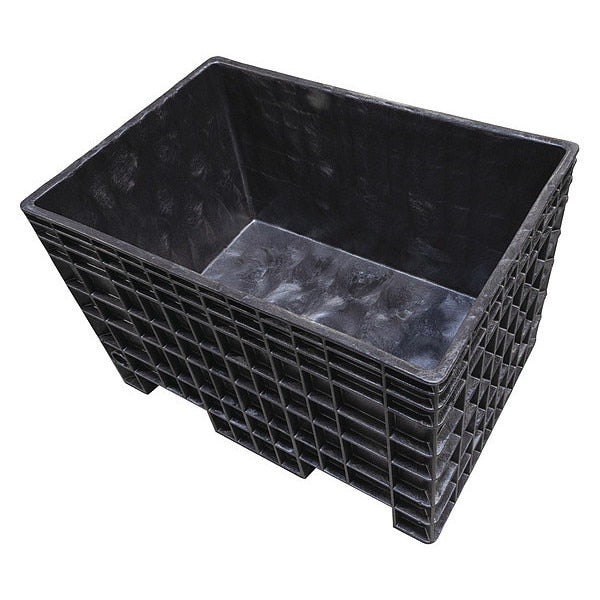 Black Bulk Container, Plastic, 13.8 cu ft Volume Capacity