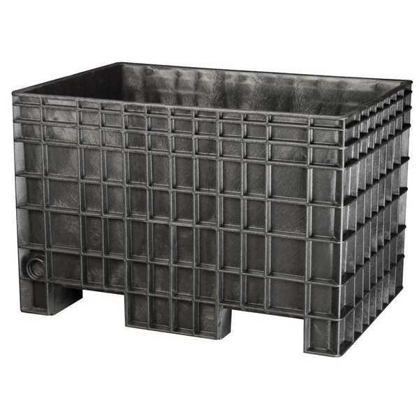 Black Bulk Container, Plastic, 13.8 cu ft Volume Capacity