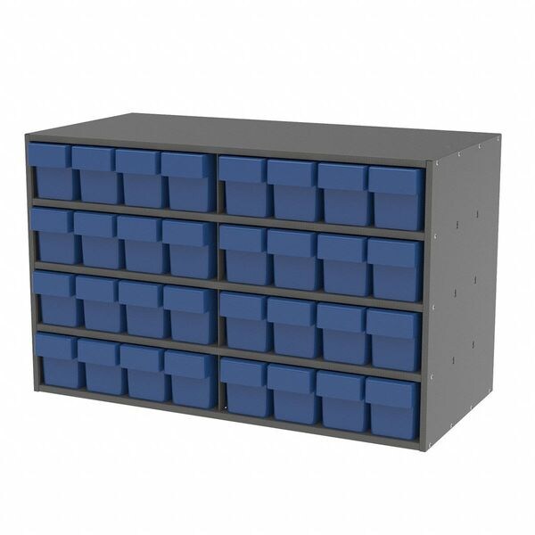 Drawer Storage Bin, Blue, Plastic, 3 3/4 in W x 4 5/8 in H, 20 lb Load Capacity