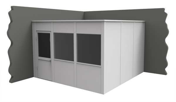 2-Wall Modular In-Plant Office, 8 ft H, 12 ft W, 12 ft D, White