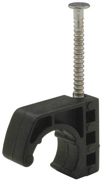Nail Clamp, Pipe, 1/2 In, Steel and Plastic