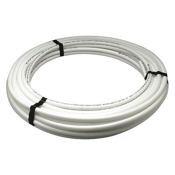 PEX Tubing, White, 1/2 in, 100 ft, 100 psi