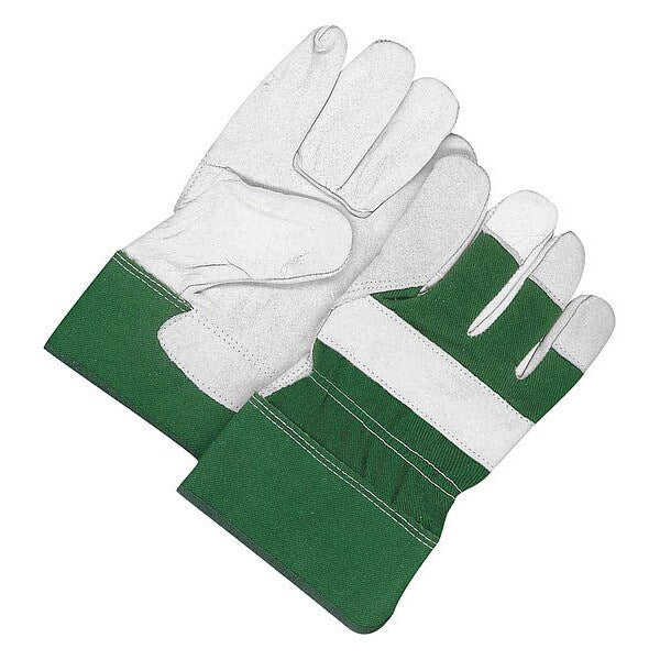 Leather Gloves, Elastic Cuff, L