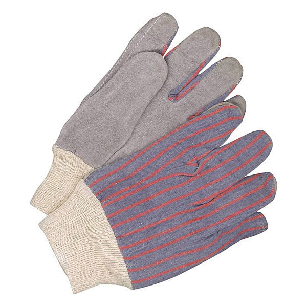 Leather Palm Cotton Back Knitwrist Striped Back, Shrink Wrapped, Size XL