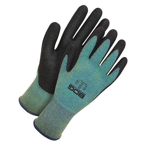 Seamless Knit HPPE Cut Resistant Black Foam PVC Palm, Size M (8)