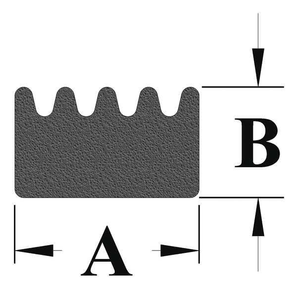 Rubber Seal, Ribbed, 0.38