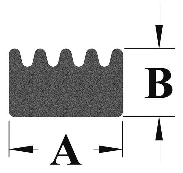 Rubber Seal, Ribbed, .063