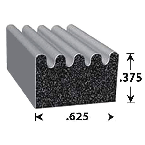 Rubber Seal, Ribbed, .063