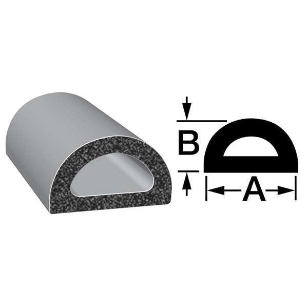 Rubber Seal, D-Shaped, 0.38