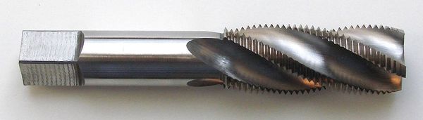 Spiral Flute Tap, M10-1.50, Bottoming, Metric, 3 Flutes, Bright