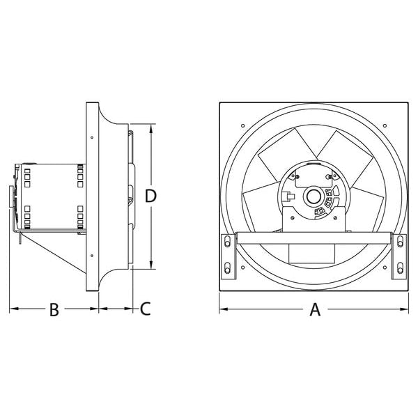 Exhaust Fan, 20 In, 3198 CFM