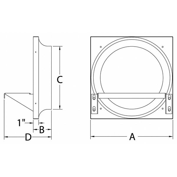 Exhaust Fan Venturi Frame, 24x24, Galv