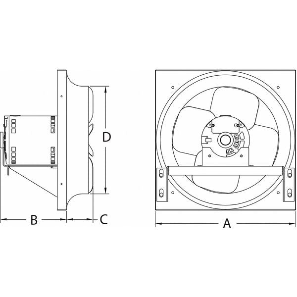 Exhaust Fan, 24 In, 208-230/460V