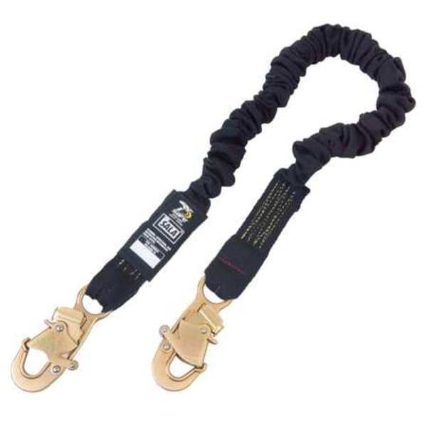 Shock Absorbing Lanyard, 6 ft., 310 lb. Weight Capacity, Black