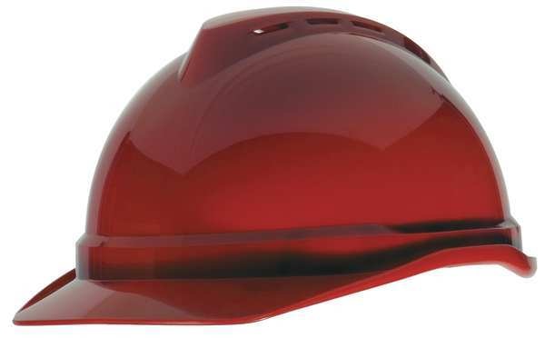 Front Brim Hard Hat, Type 1, Class C, Ratchet (4-Point), Red