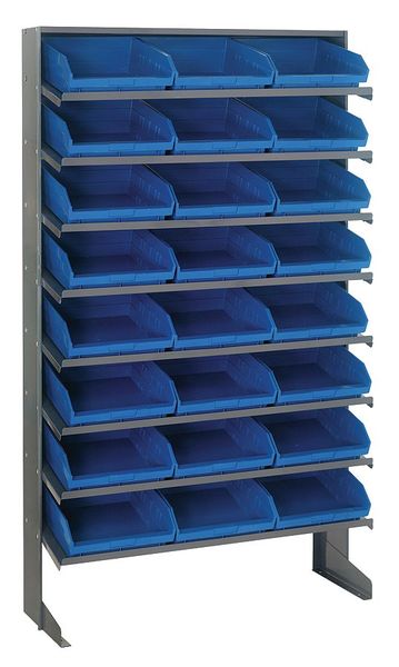 Steel Pick Rack, 36 in W x 64 in H x 12 in D, 8 Shelves, Blue