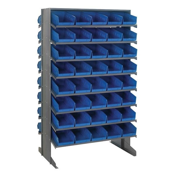 Steel Pick Rack, 36 in W x 64 in H x 24 in D, 16 Shelves, Blue