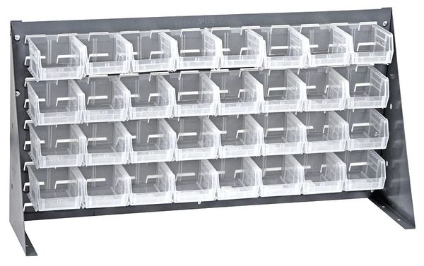 Steel Louvered Bench Rack, 36 in W x 1/4 in D x 20 in H, Gray