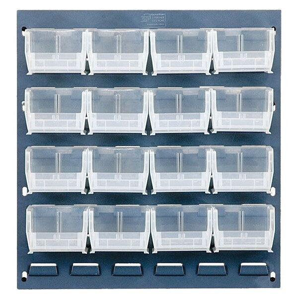 Steel Louvered Panel, 18 in W x 1/4 in D x 20 in H, Gray