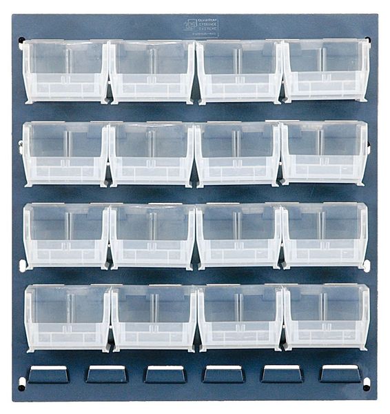 Steel Louvered Panel, 18 in W x 1/4 in D x 20 in H, Gray