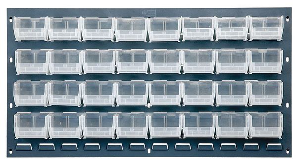 Steel Louvered Panel, 36 in W x 1/4 in D x 20 in H, Gray
