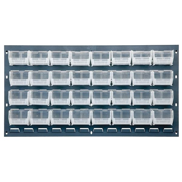 Steel Louvered Panel, 36 in W x 1/4 in D x 20 in H, Gray