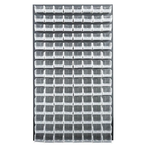 Steel Louvered Panel, 36 in W x 1 in D x 61 in H, Gray