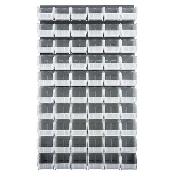 Steel Louvered Panel, 36 in W x 1 in D x 61 in H, Gray