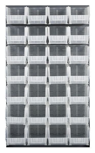Steel Louvered Panel, 36 in W x 1 in D x 61 in H, Gray