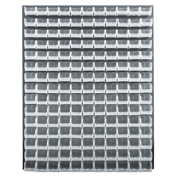 Steel Louvered Panel, 48 in W x 1 in D x 61 in H, Gray