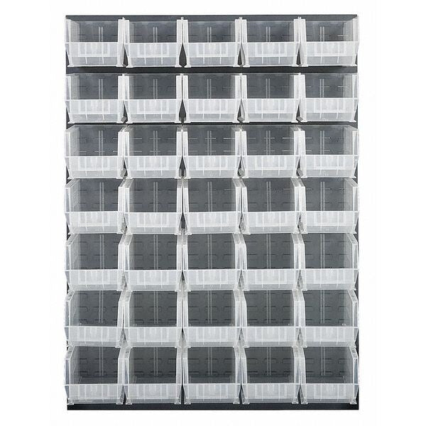 Steel Louvered Panel, 48 in W x 1 in D x 61 in H, Gray