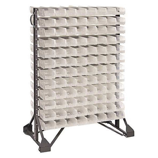 Steel Bin Rail Floor Rack, 36 in W x 20 in D x 54 in H, Clear