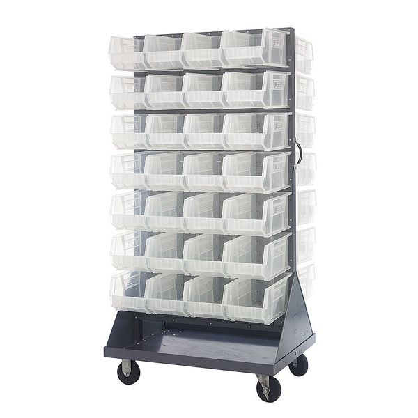 Steel Mobile Louvered Floor Rack, 36 in W x 24 in D x 72 in H, Gray