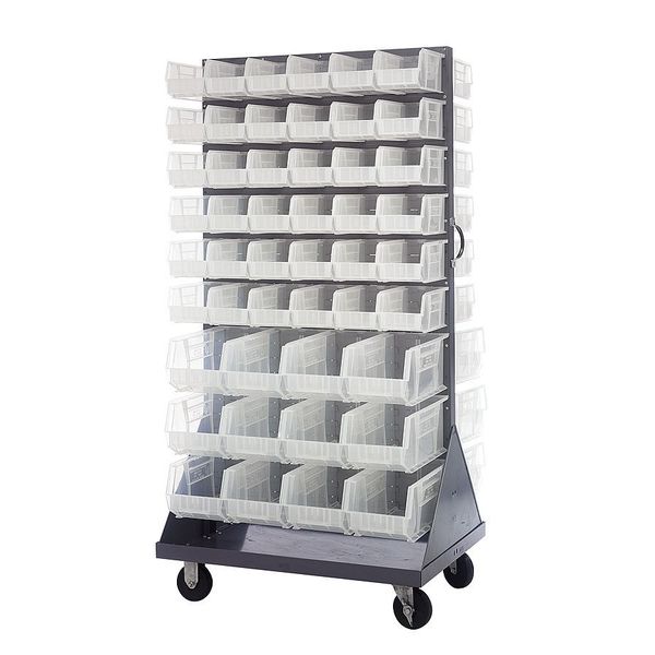 Steel Mobile Louvered Floor Rack, 36 in W x 24 in D x 72 in H, Gray