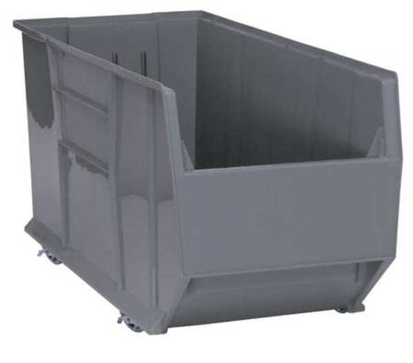 Mobile Storage Bin, Gray, Polypropylene, 41 7/8 in L x 16 1/2 in W x 17 1/2 in H
