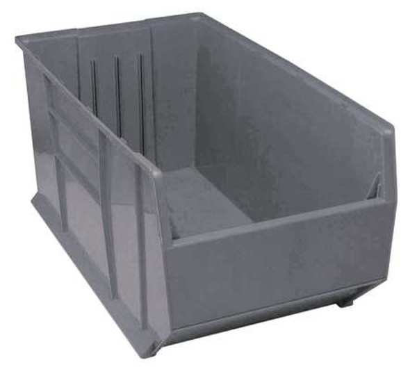 Storage Bin, Gray, Polypropylene, 41 7/8 in L x 19 7/8 in W x 17 1/2 in H, 175 lb Load Capacity