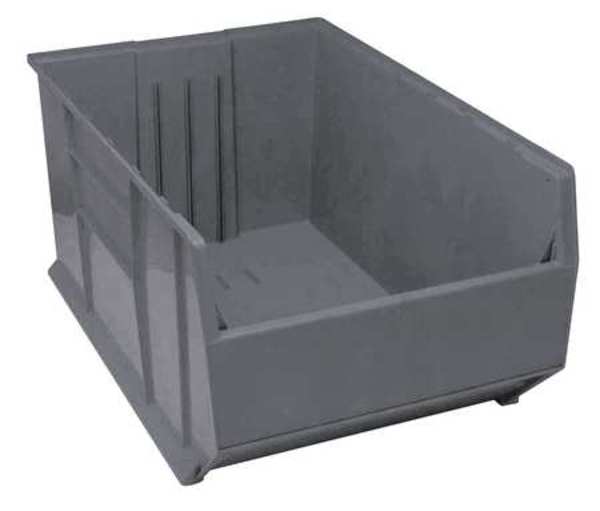Storage Bin, Gray, Polypropylene, 41 7/8 in L x 23 7/8 in W x 17 1/2 in H, 175 lb Load Capacity