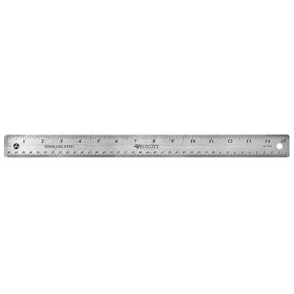 Ruler, 15 Inch, Stainless Steel