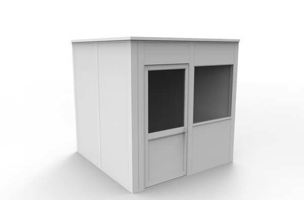 4-Wall Modular In-Plant Office, 8 ft H, 8 ft W, 8 ft D, White