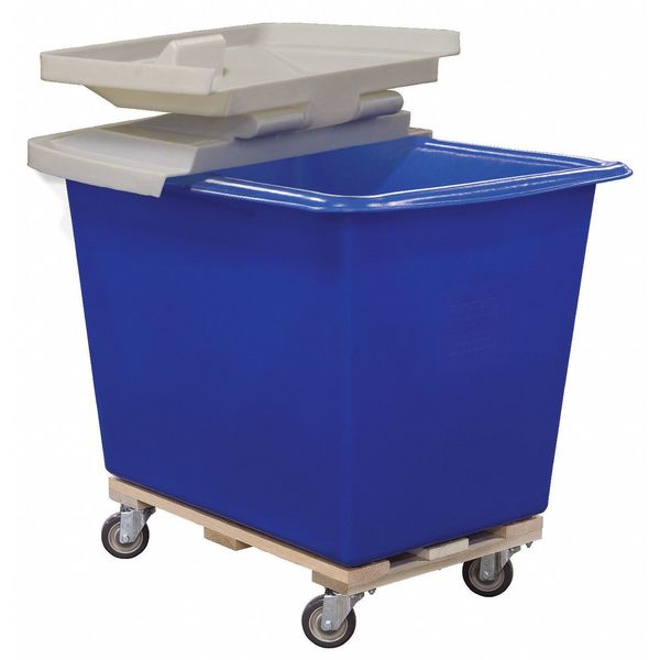 Poly Hinged Lid, 16 Bu, Blue