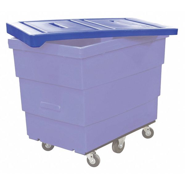Poly Hinged Lid, 10 Bu, Blue