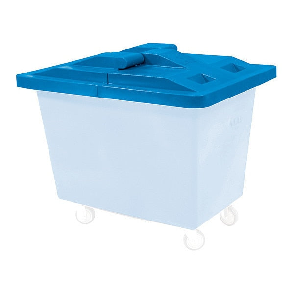 Poly Hinged Lid, 16 Bu, Blue
