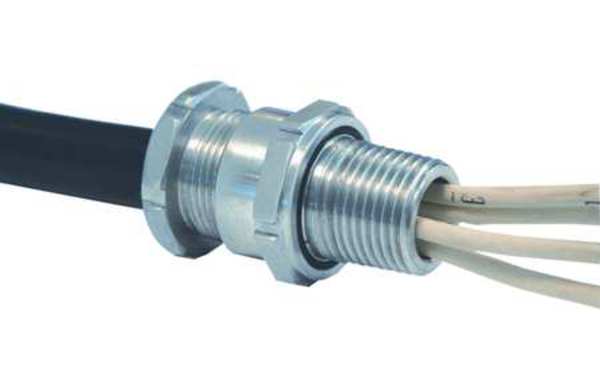 Cable Connector, 1/2 in., Straight, Silver