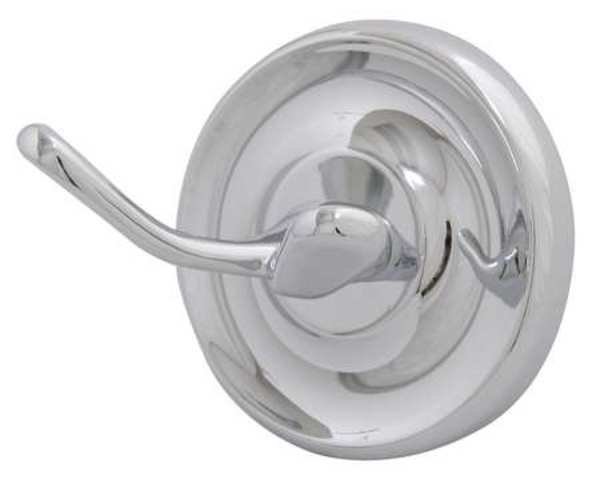 Bathroom Hook, 2 Hook, 2-1/2In D, Chrome
