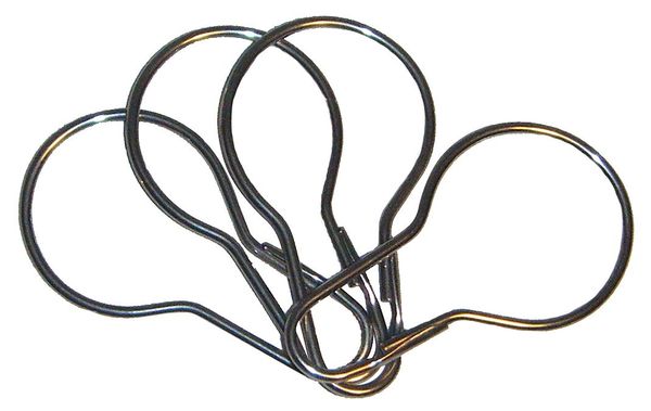 Shower Curtain Hooks, Zamac, 1-9/16