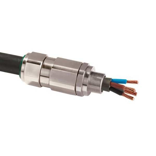 Cable Connector, 2 in., Straight, Silver