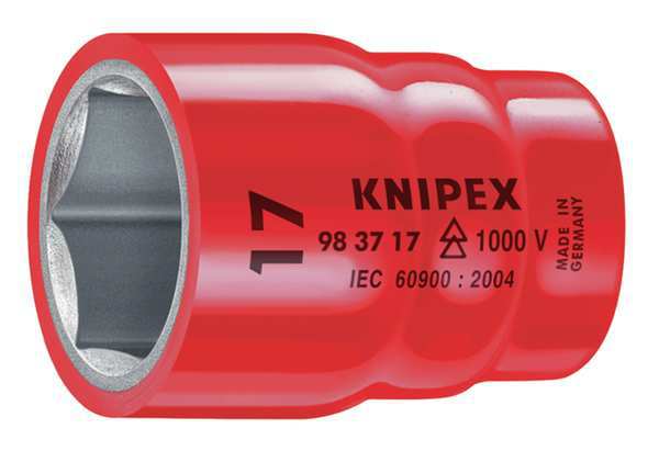 3/8 in Drive, 17mm 6 pt Metric Socket, 6 Points