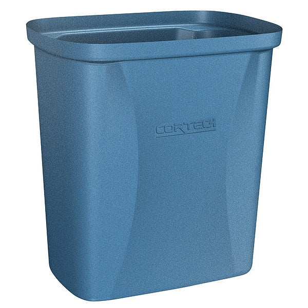 2 1/2 gal Rectangular Correctional Facility Trash Can, Blue, 7 3/4 in Dia, None, Polyethylene